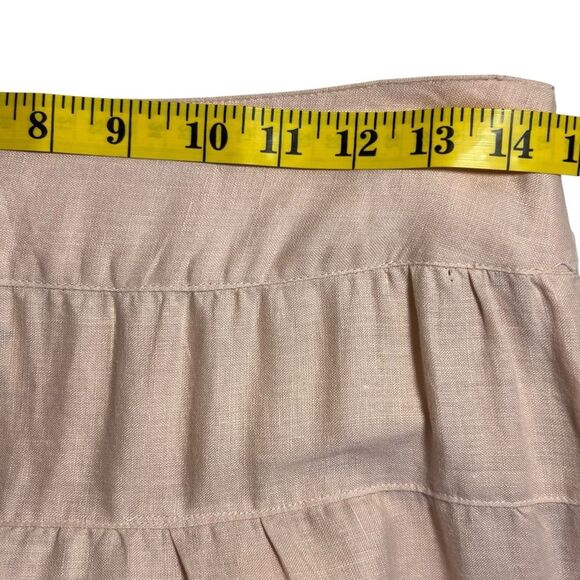 Vintage Y2K Womens Old Navy Tiered Linen Skirt Sz 4 Beachy Coastal Boho Peasant - Picture 4 of 7